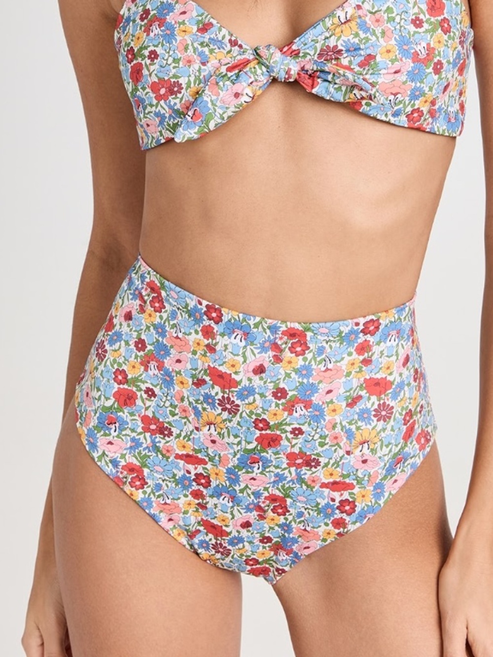 SEA New York Hanna Park Liberty High Waisted Floral Bikini Bottoms (XS)